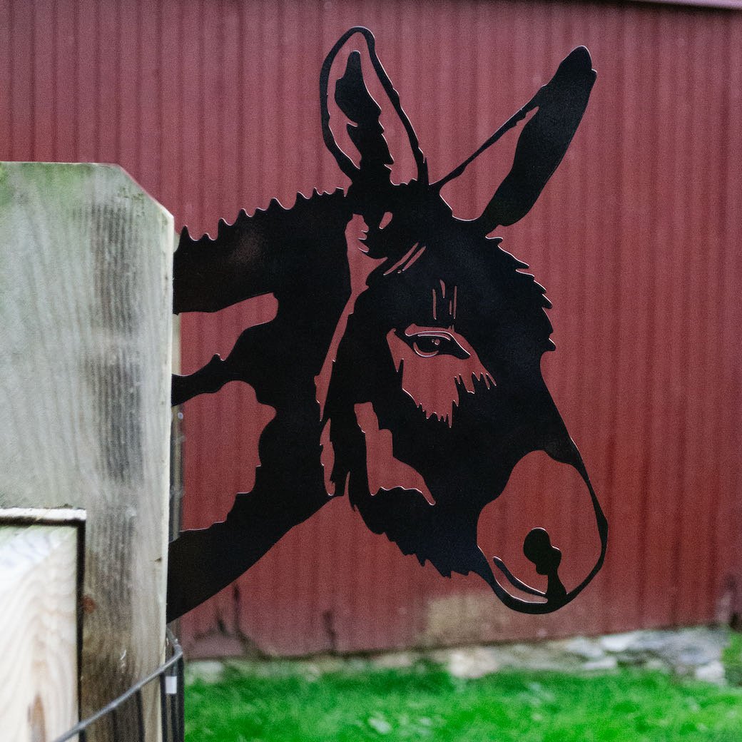 Outdoor Metal Garden Art Donkey Hanging Sign - Marmalade Mercantile