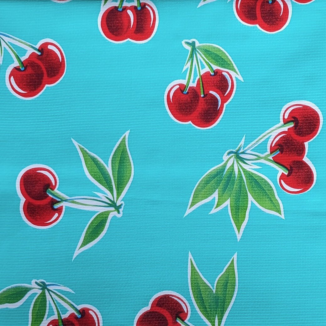Picnic Table Size Oil Cloth Tablecloth Cherries 84x48" - Marmalade Mercantile
