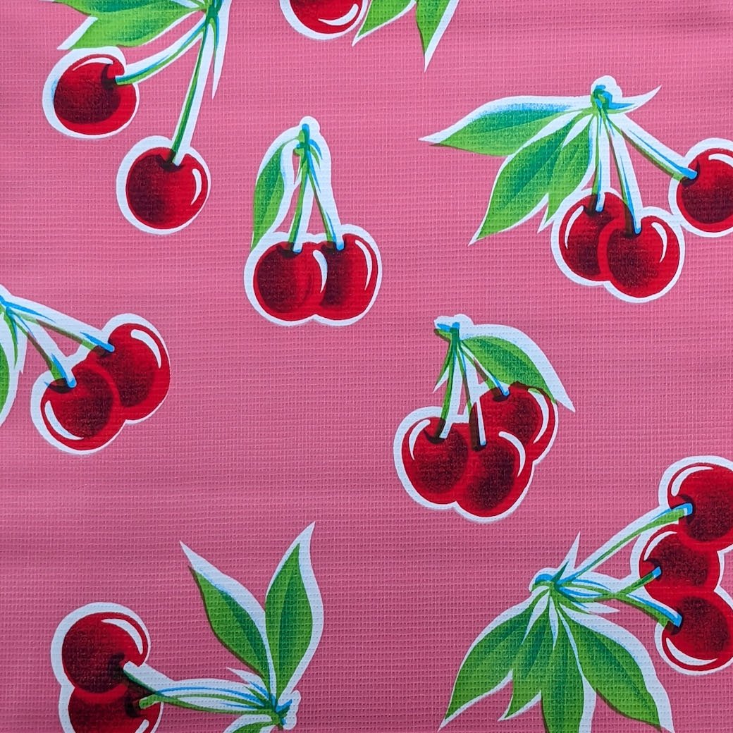 Picnic Table Size Oil Cloth Tablecloth Cherries 84x48" - Marmalade Mercantile