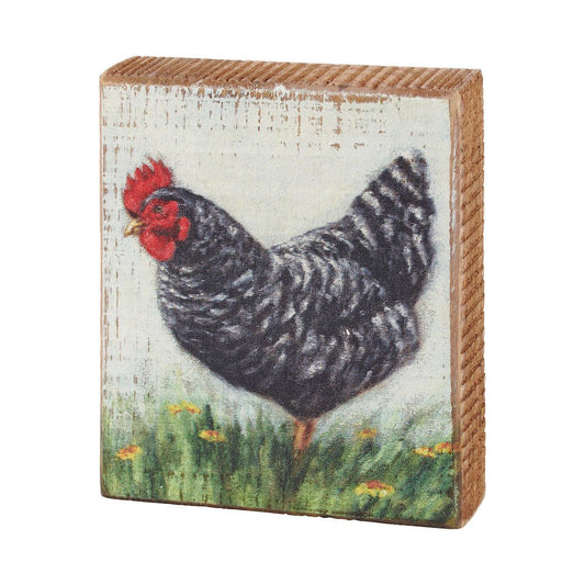 Plymouth Rock Chicken Rustic Block Sign - Marmalade Mercantile