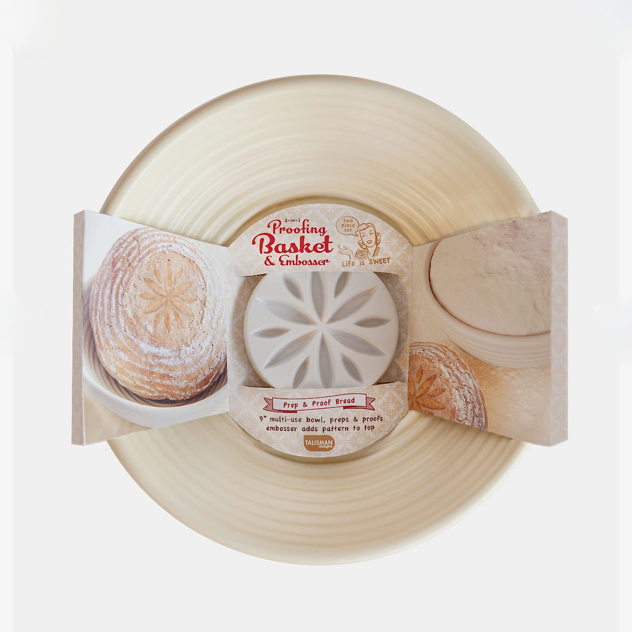 Proofing Bread Basket Bowl with Embosser - Marmalade Mercantile