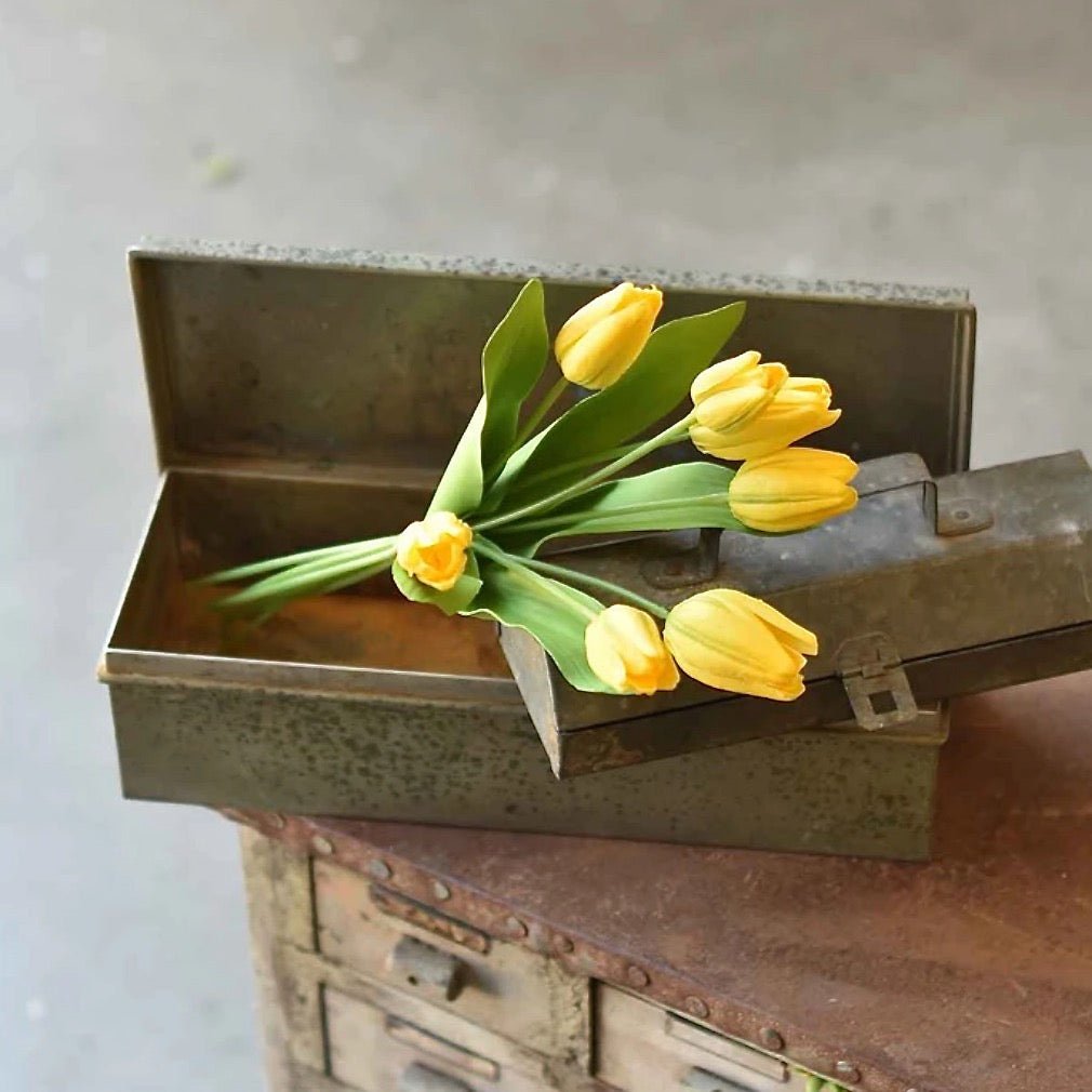 Real Touch 7-Stem Tulip Bouquet YELLOW 14.5" - Marmalade Mercantile