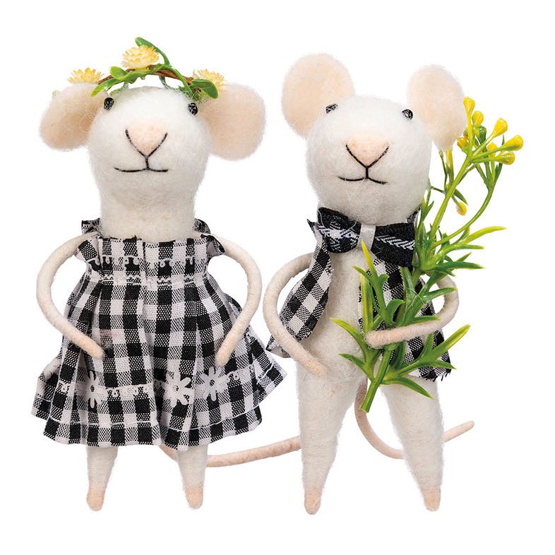 Sam & Sue Wool Felt Mouse Critters Set of Two | Marmalade Mercantile