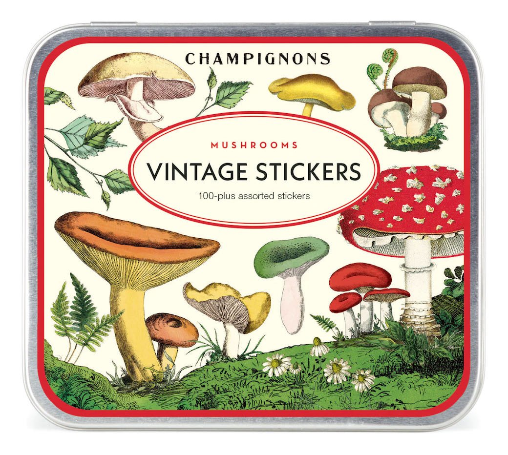 Set of 100+ Vintage-Style Adhesive Mushroom Stickers - Marmalade Mercantile