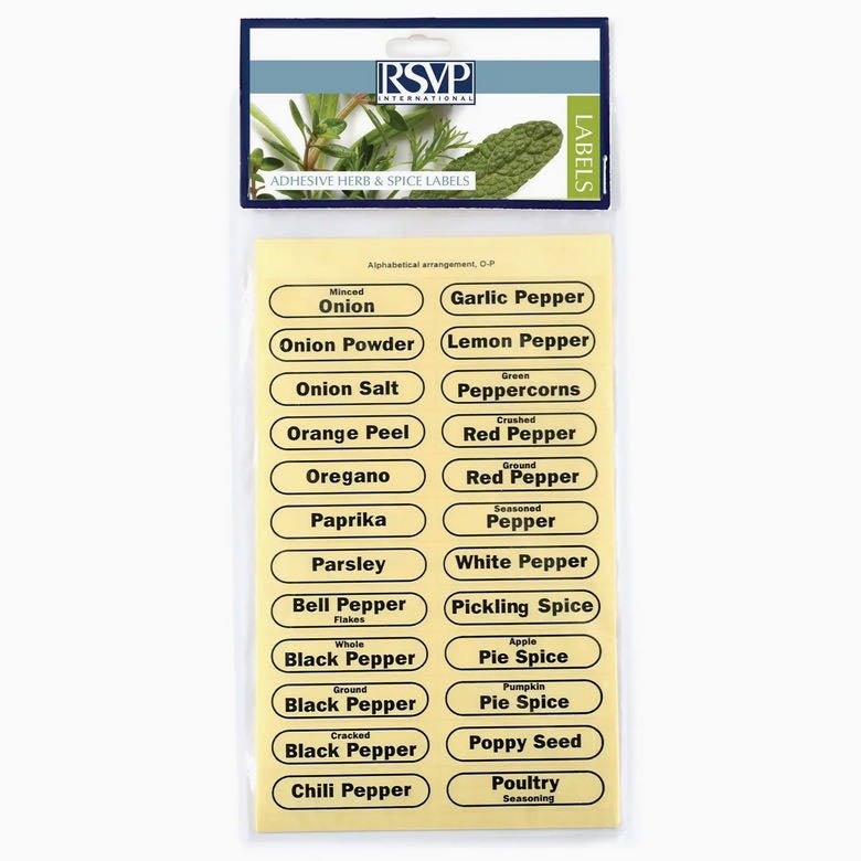 Set of 96 Clear Adhesive Herb & Spice Pantry Labels<br> - Marmalade Mercantile