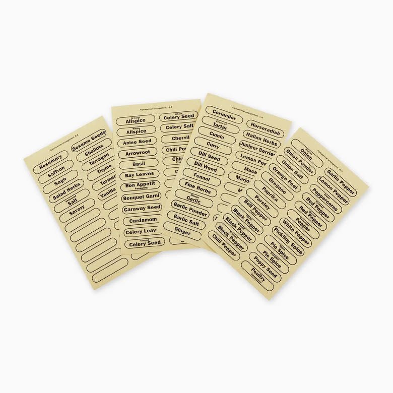 Set of 96 Clear Adhesive Herb & Spice Pantry Labels<br> - Marmalade Mercantile
