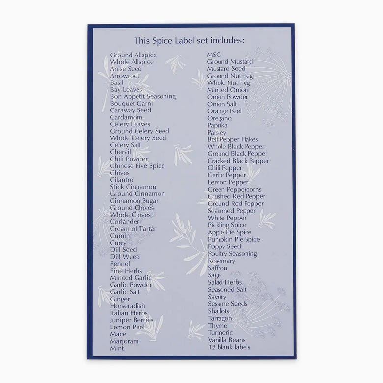 Set of 96 Clear Adhesive Herb & Spice Pantry Labels<br> - Marmalade Mercantile