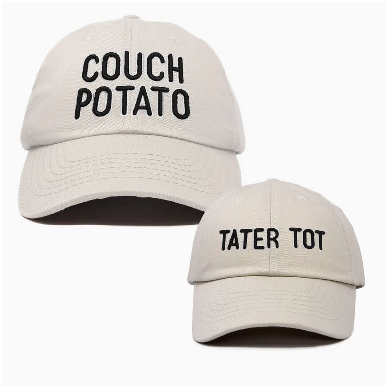 Set of Father/Son Ball Caps Couch Potato Tater Tot - Marmalade Mercantile