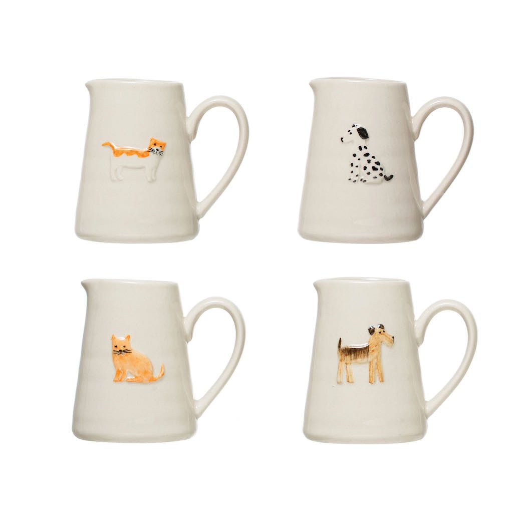 Set of Four Hand-Painted Cat & Dog Creamers - Marmalade Mercantile