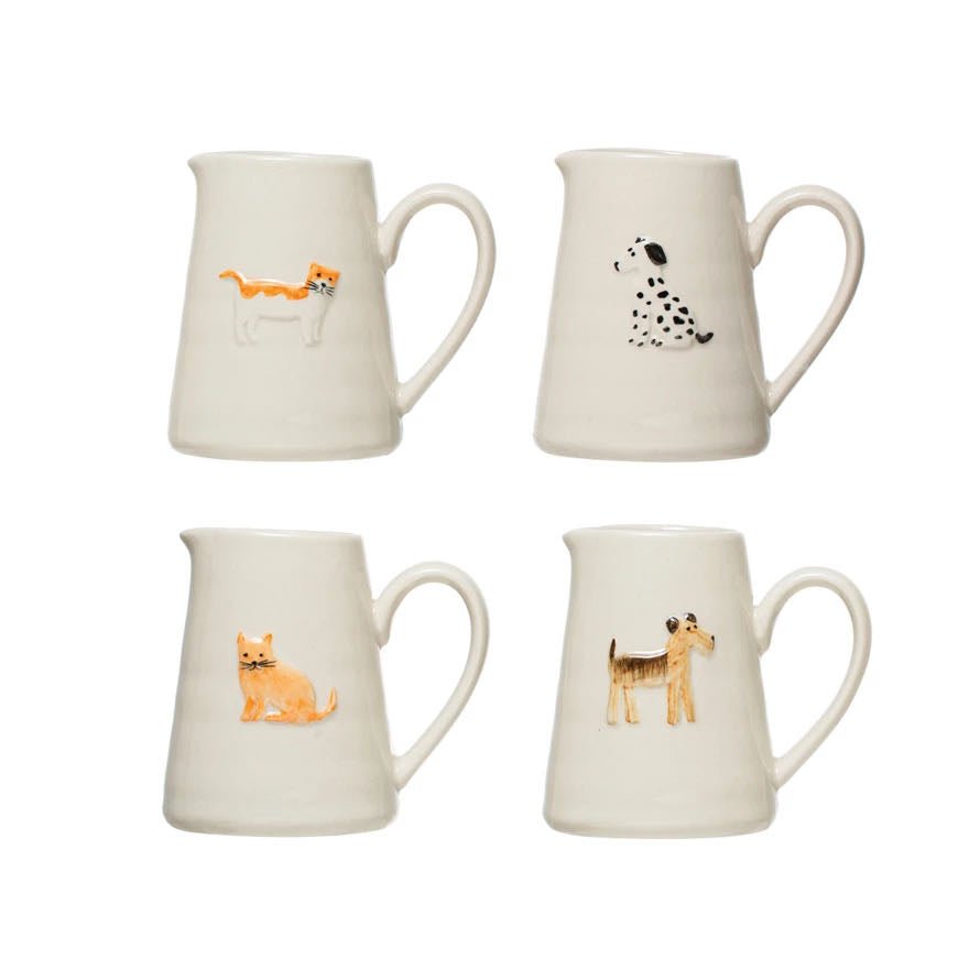 Set of Four Hand-Painted Cat & Dog Creamers - Marmalade Mercantile