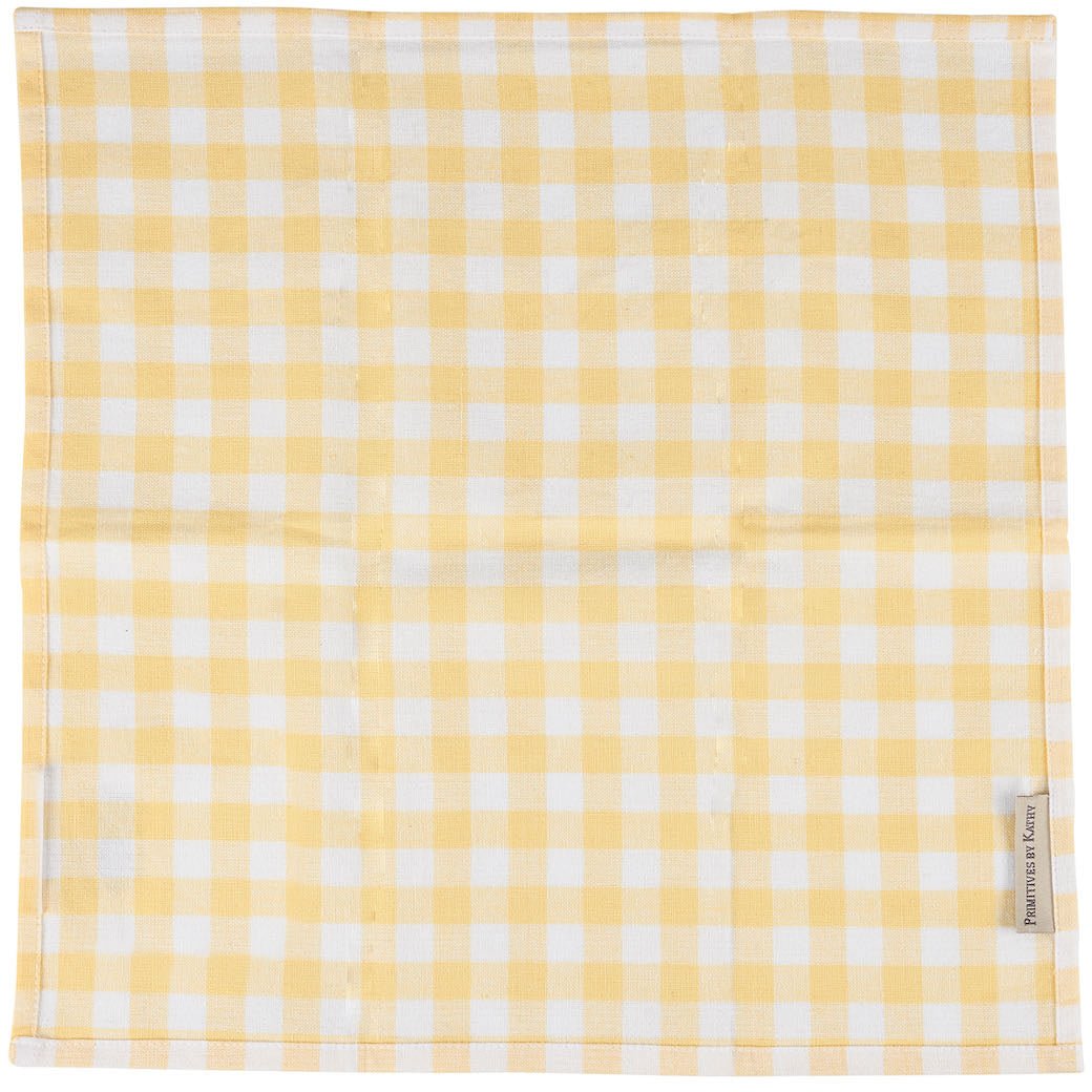 Set of Four Yellow Gingham Cloth Napkins - Marmalade Mercantile