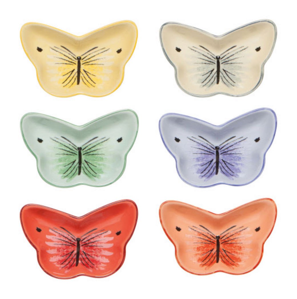 Set of Six Colorful Butterfly Pinch Pots - Marmalade Mercantile