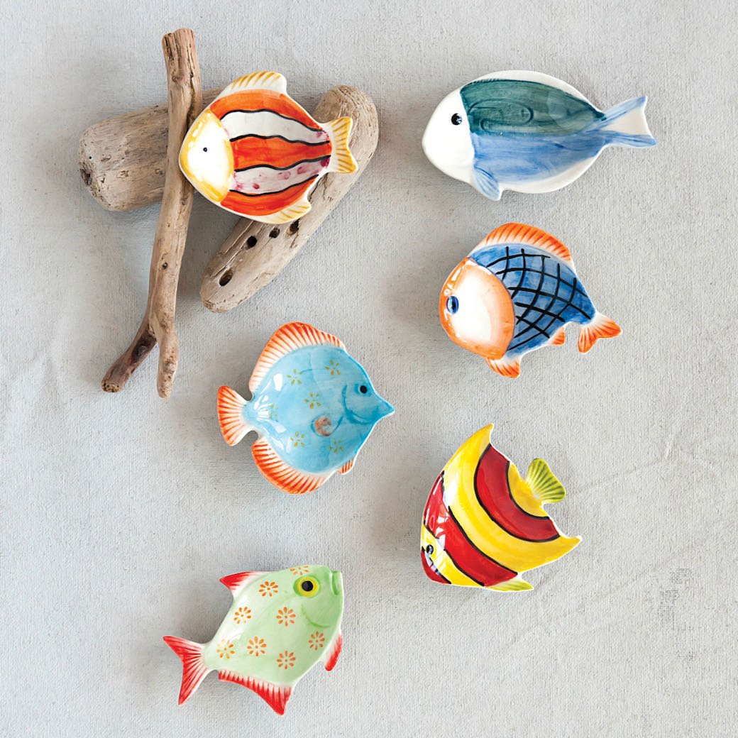 Set of Six Tiny Fish-Shaped Pinch Dishes - Marmalade Mercantile