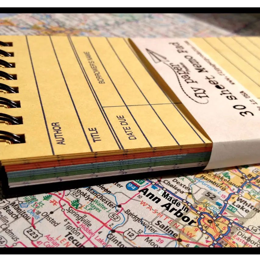 Set of TWO Nostalgic Library Card Due Date Memo Pads - Marmalade Mercantile