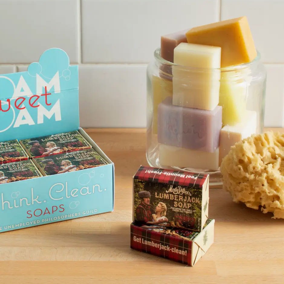 Set of Two Petite Monty Python Lumberjack Mini-Soaps - Marmalade Mercantile