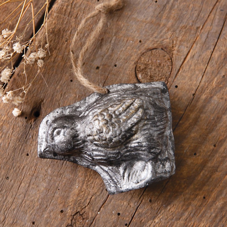 Set of Two Small Vintage-Style Chick Faux Chocolate Mold Ornaments - Marmalade Mercantile