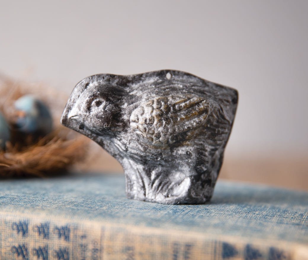 Set of Two Small Vintage-Style Chick Faux Chocolate Mold Ornaments - Marmalade Mercantile