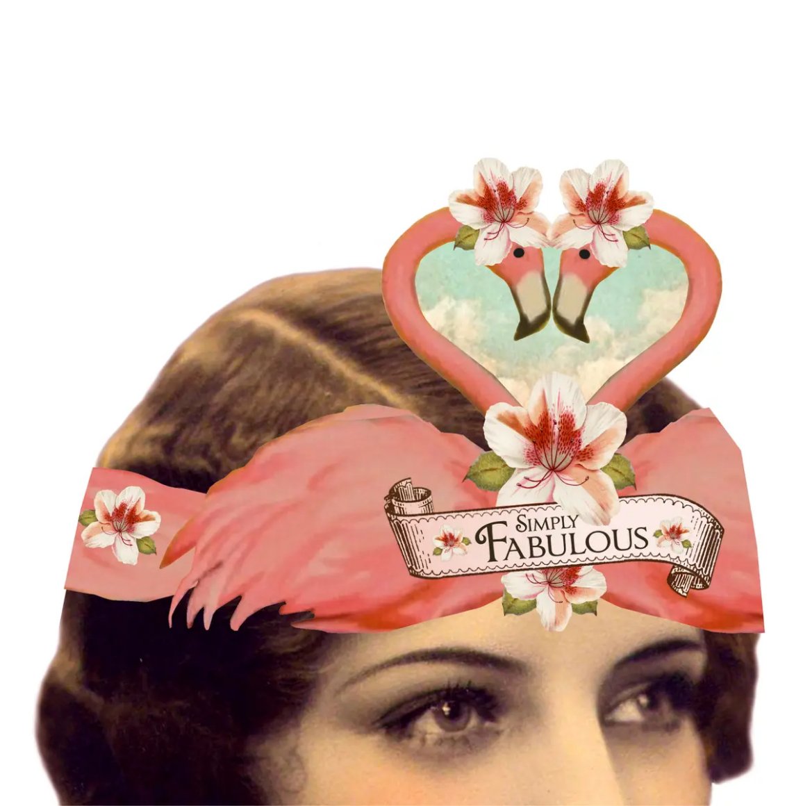 Simply Fabulous Pink Flamingos Wearable Paper Tiara Swan Greeting Card - Marmalade Mercantile