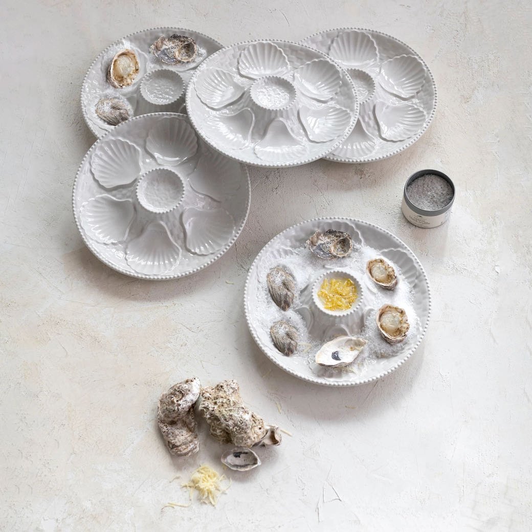 Stoneware Oyster Plate in White - Marmalade Mercantile