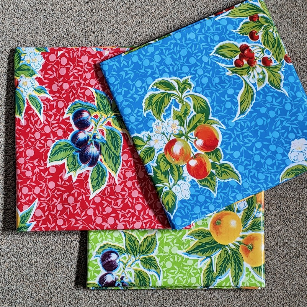 Summer Fruit Oilcloth Tablecloth Choice of Color and Size - Marmalade Mercantile