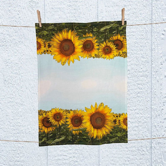 Sunflower Field and Blue Sky Flour Sack Kitchen Towel - Marmalade Mercantile