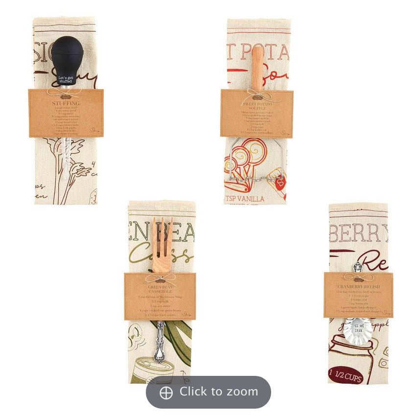 Thanksgiving Recipe Towel with Kitchen Utensil CHOICE of Style - Marmalade Mercantile