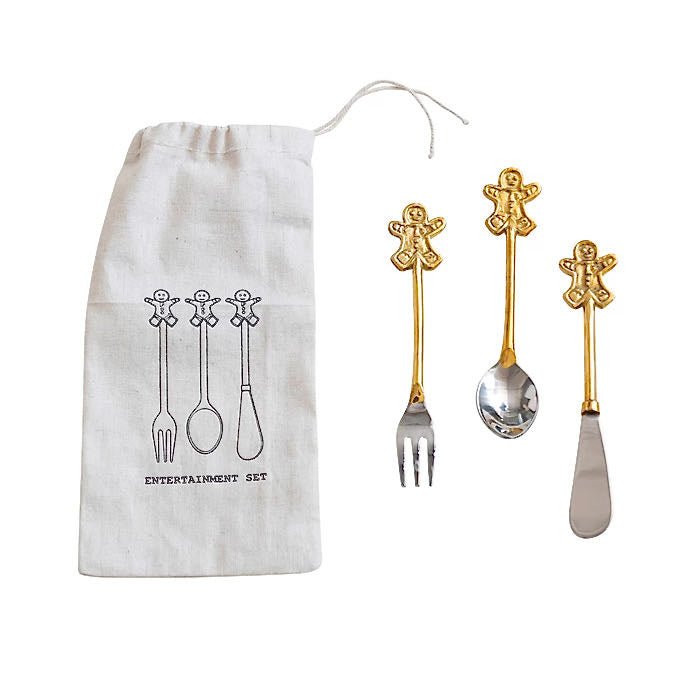 Three-Piece Gingerbread Man Condiment Cutlery Set - Marmalade Mercantile