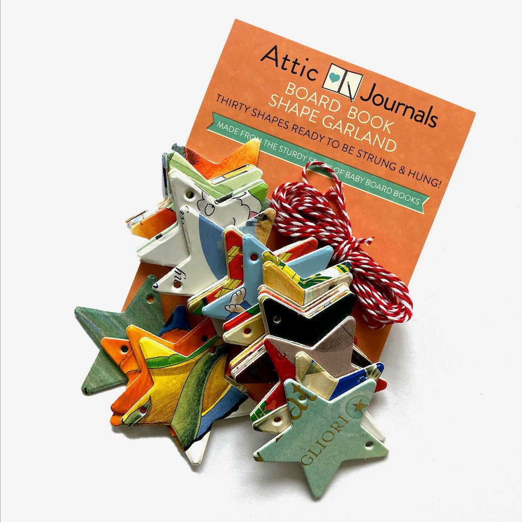 Up-cycled Baby Book Star Garland - 30 Stars - Marmalade Mercantile