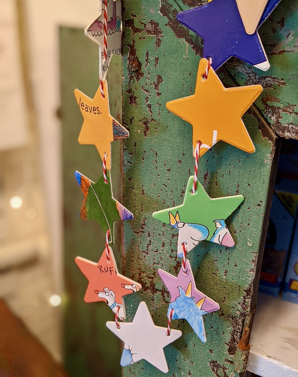 Up-cycled Baby Book Star Garland - 30 Stars - Marmalade Mercantile