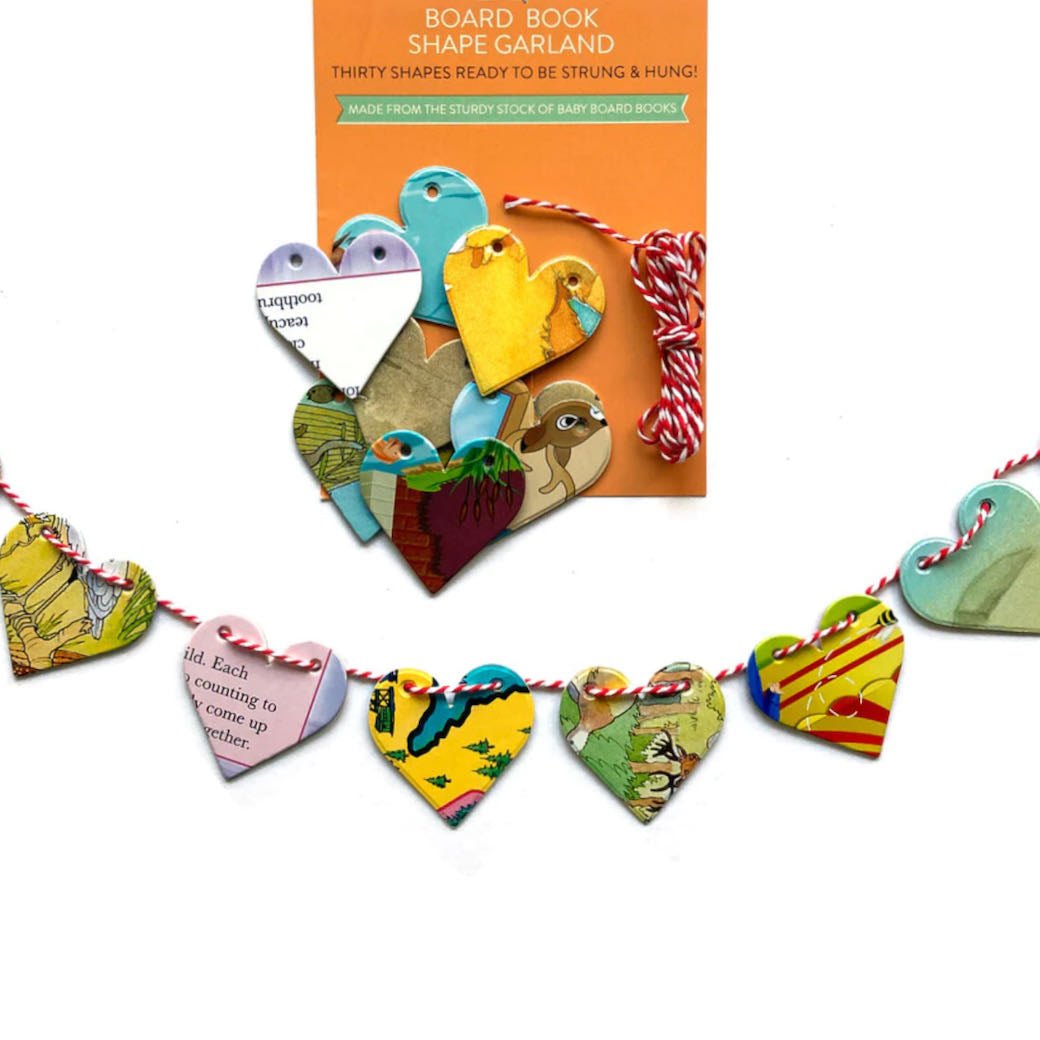 Up-cycled Book Heart Garland - 30 Hearts - Marmalade Mercantile