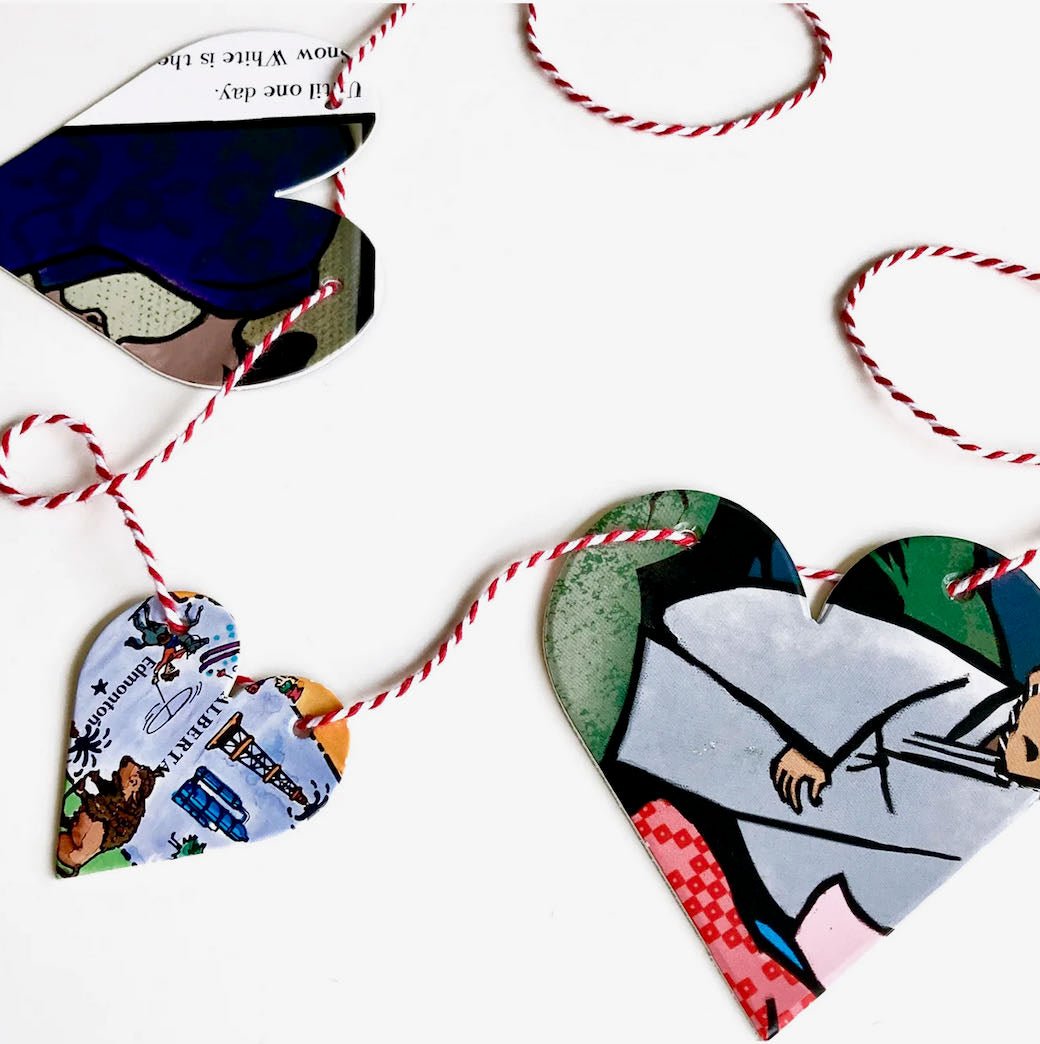 Up-cycled Book Heart Garland - 30 Hearts - Marmalade Mercantile