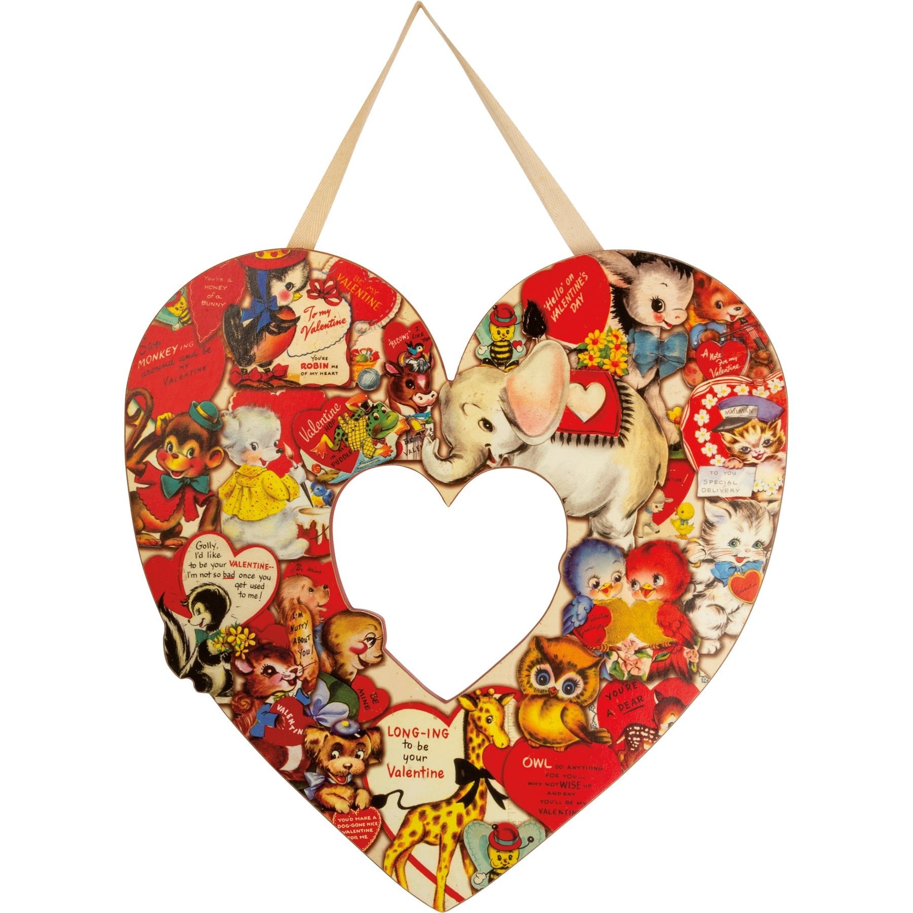 Vintage-Style Heart-Shaped Wooden Valentine Wreath - Marmalade Mercantile