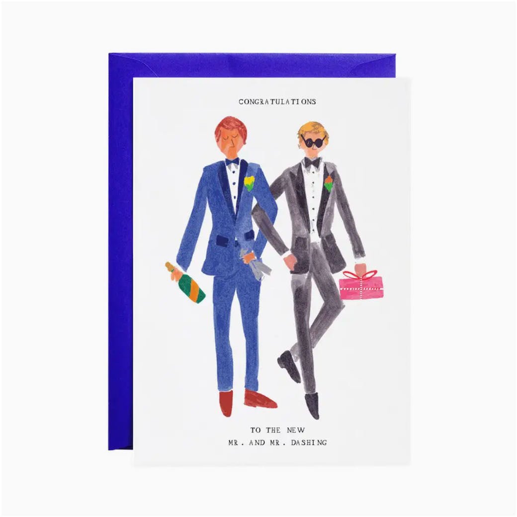 Wedding Card Congratulations to the new Mr. & Mr. Dashing - Marmalade Mercantile