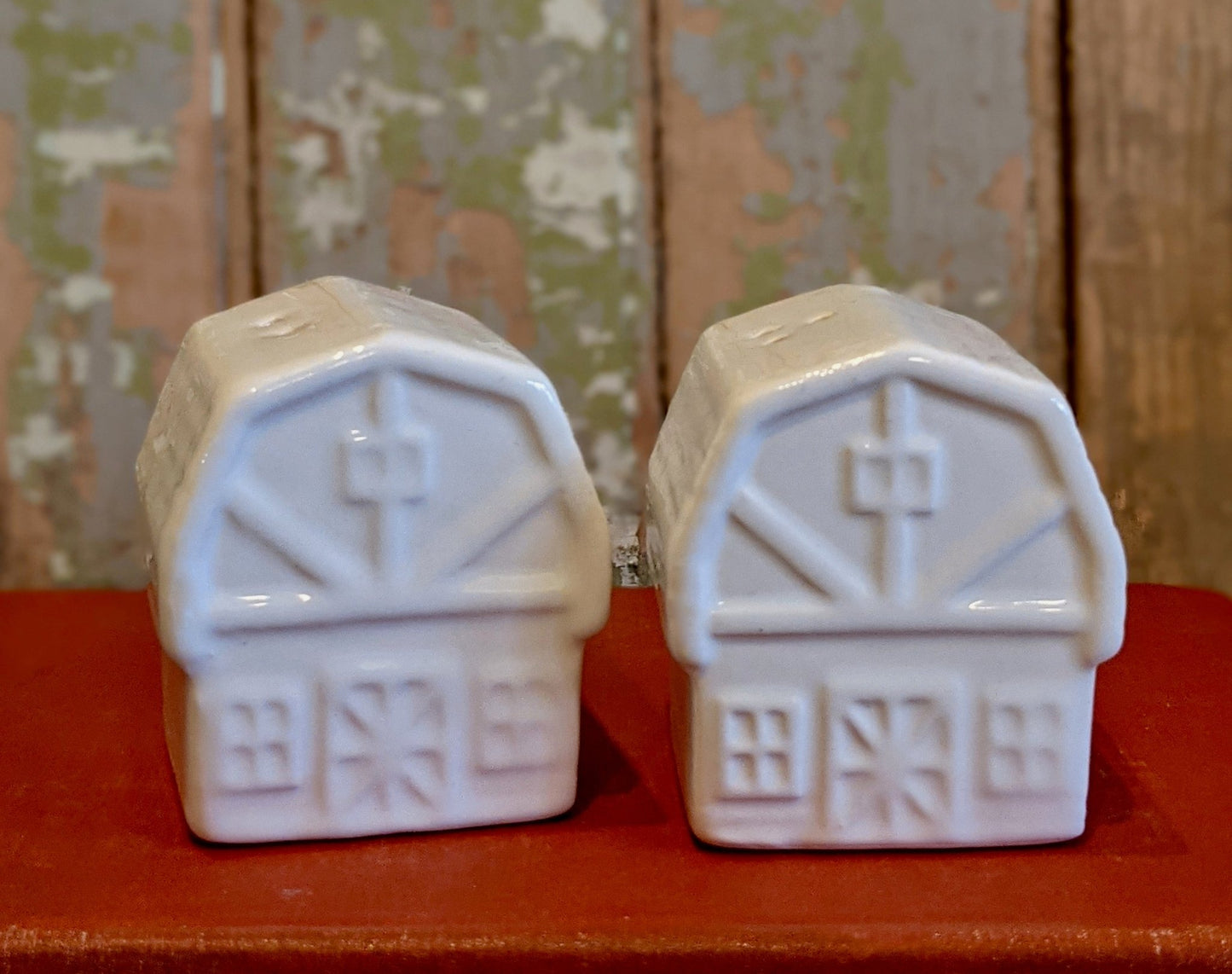 White Stoneware Barns Salt & Pepper Set - Marmalade Mercantile