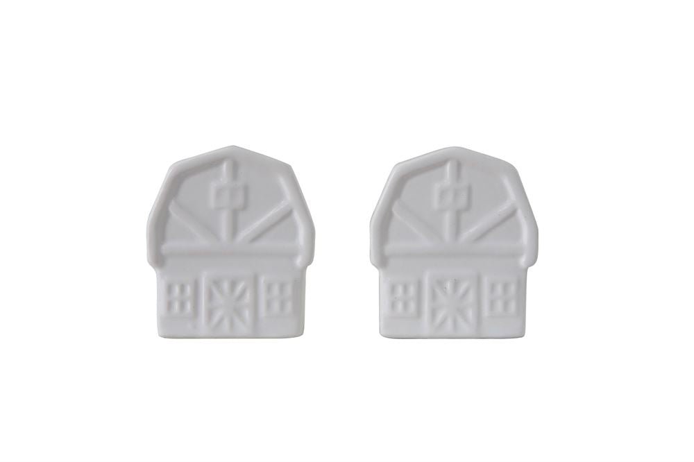 White Stoneware Barns Salt & Pepper Set - Marmalade Mercantile