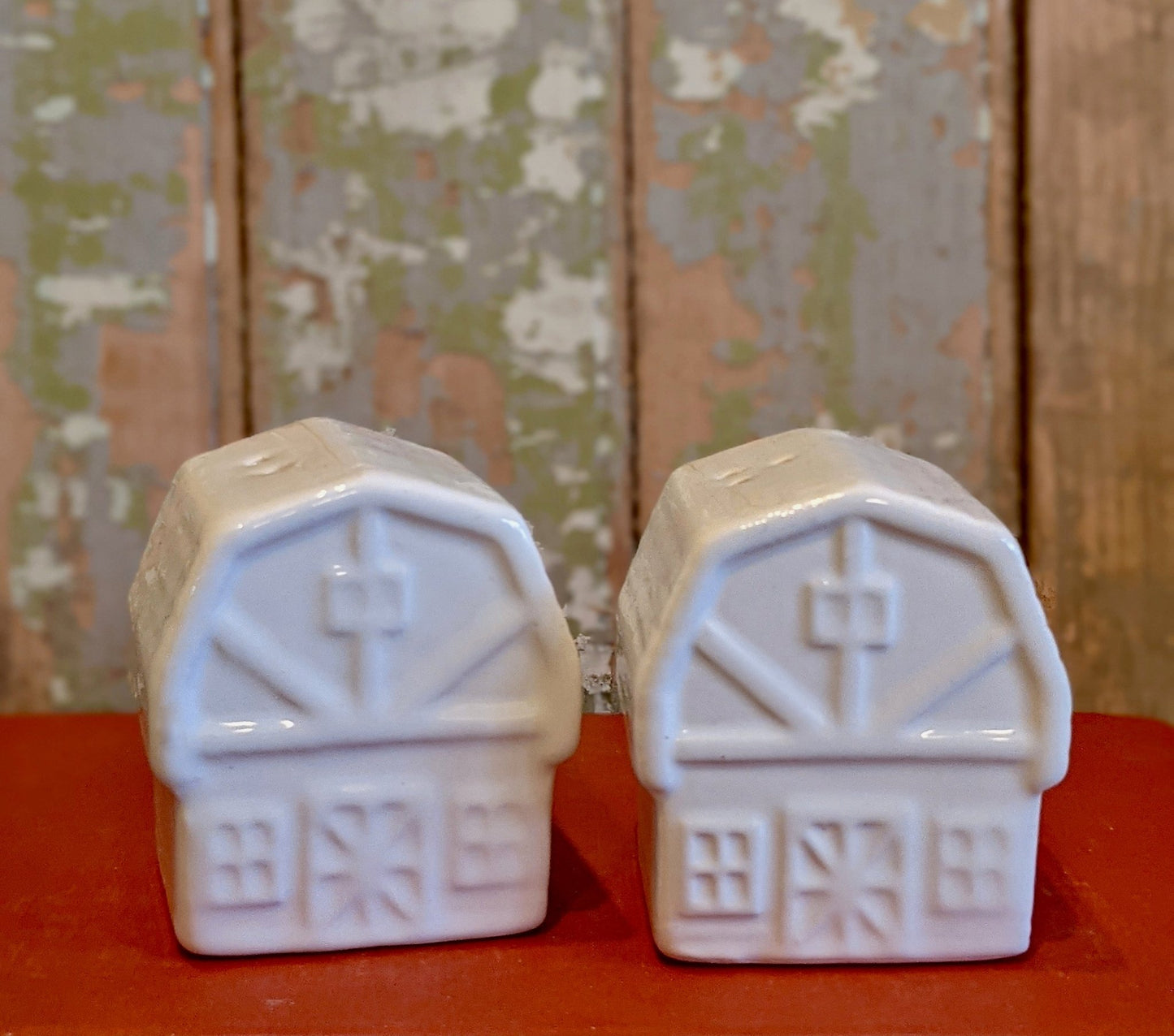 White Stoneware Barns Salt & Pepper Set - Marmalade Mercantile