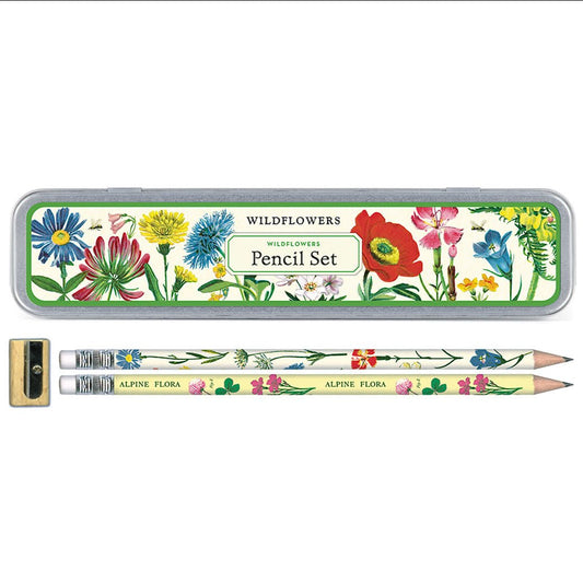 Wildflowers 10-Pencil Set in Tin Case with Sharpener - Marmalade Mercantile