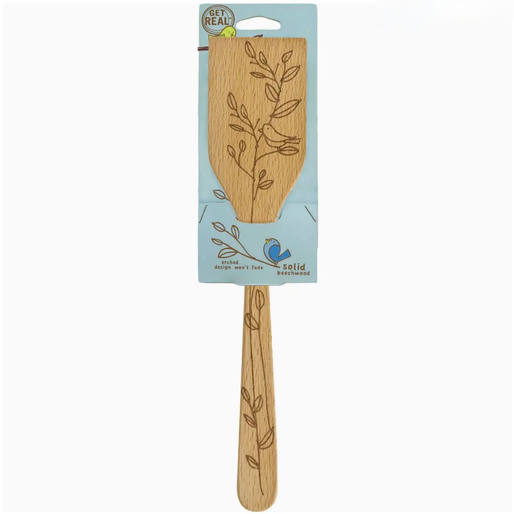 Wooden Kitchen Turner with etched Bird Pattern - Marmalade Mercantile