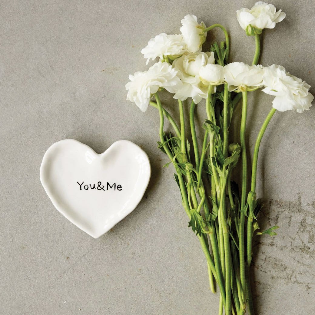You & Me Heart-Shaped Ceramic Ring Dish - Marmalade Mercantile