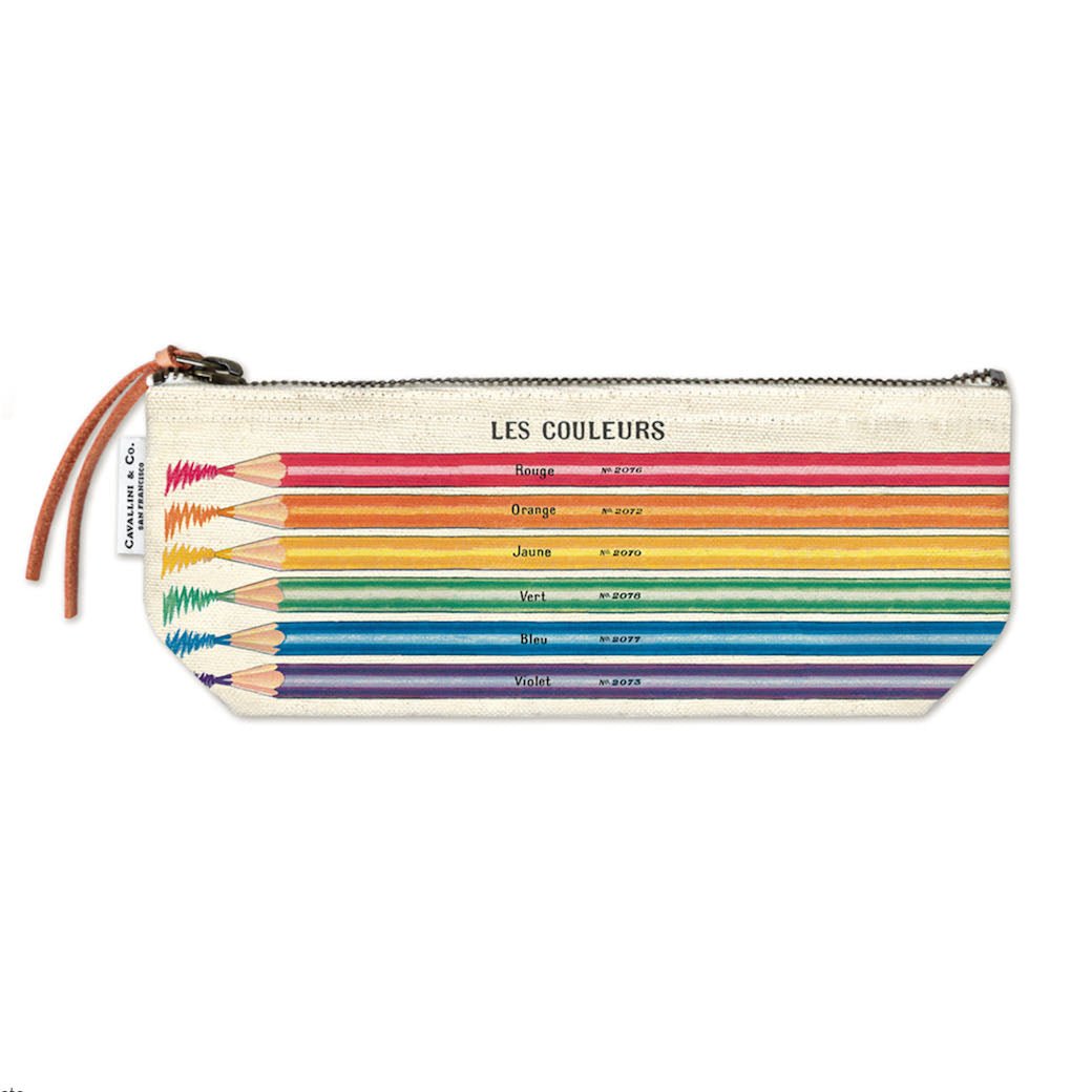 Zippered Mini Pouch Les Couleurs Colored Pencils - Marmalade Mercantile