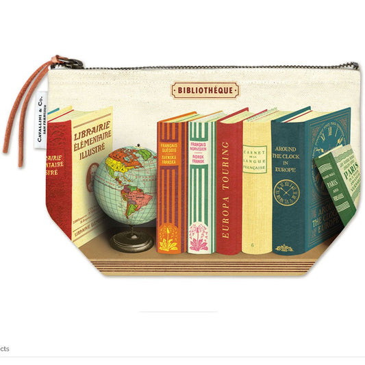 Zippered Pouch Bibliothéque Library Books - Marmalade Mercantile