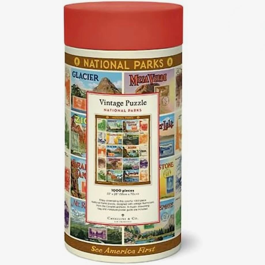 1000 - Piece See America First National Parks Jigsaw Puzzle Vintage Style Souvenir Postcards - Marmalade Mercantile