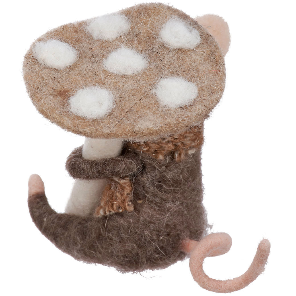Wool Felt Mushroom Mouse Critter