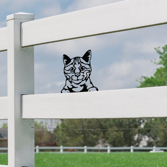 Outdoor Metal Garden Art Cut Out Cat Sign