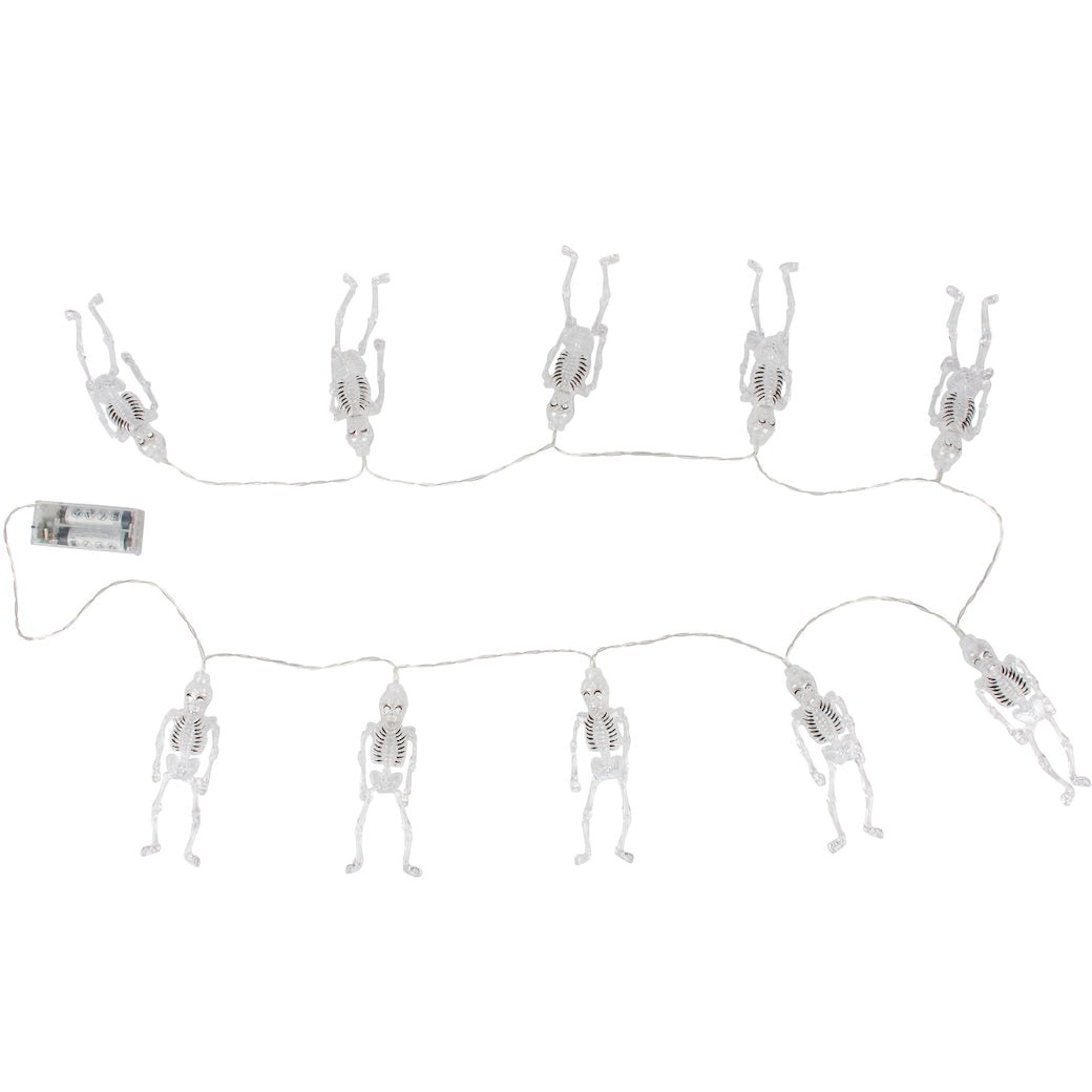 Halloween Skeleton String Lights Battery Operated w Timer