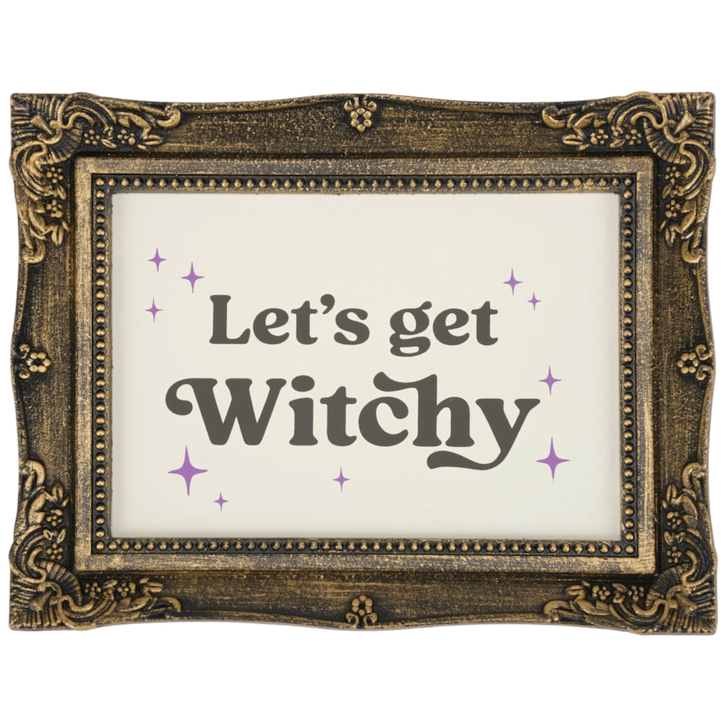 “Let’s Get Witchy” Framed Halloween Wall Decor