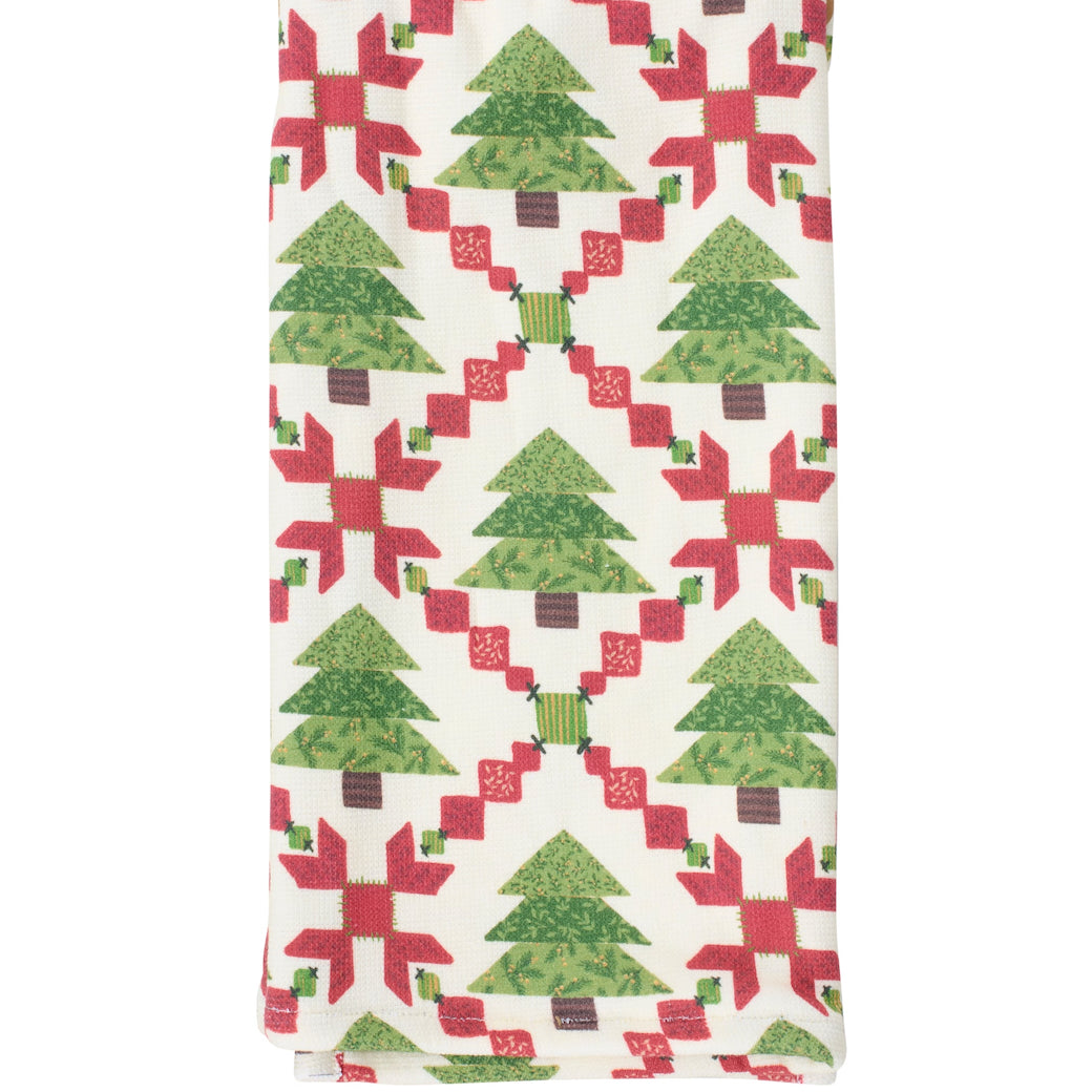 Tree Quilt Pattern Kitchen Towel Cotton/Terry