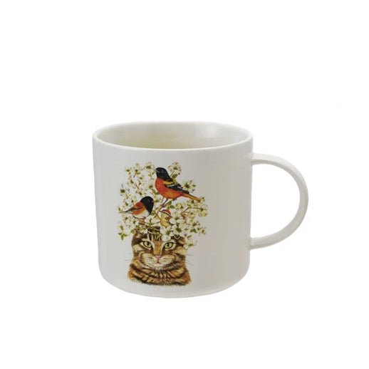 14 oz. Stoneware Mug with Cat & Flora/Fauna, CHOICE of Styles - Marmalade Mercantile