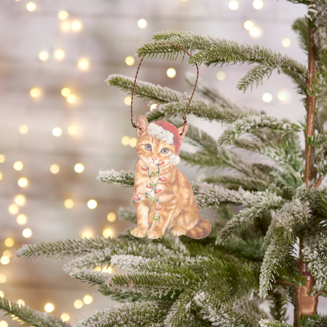 Orange Tabby Cat Christmas Ornament