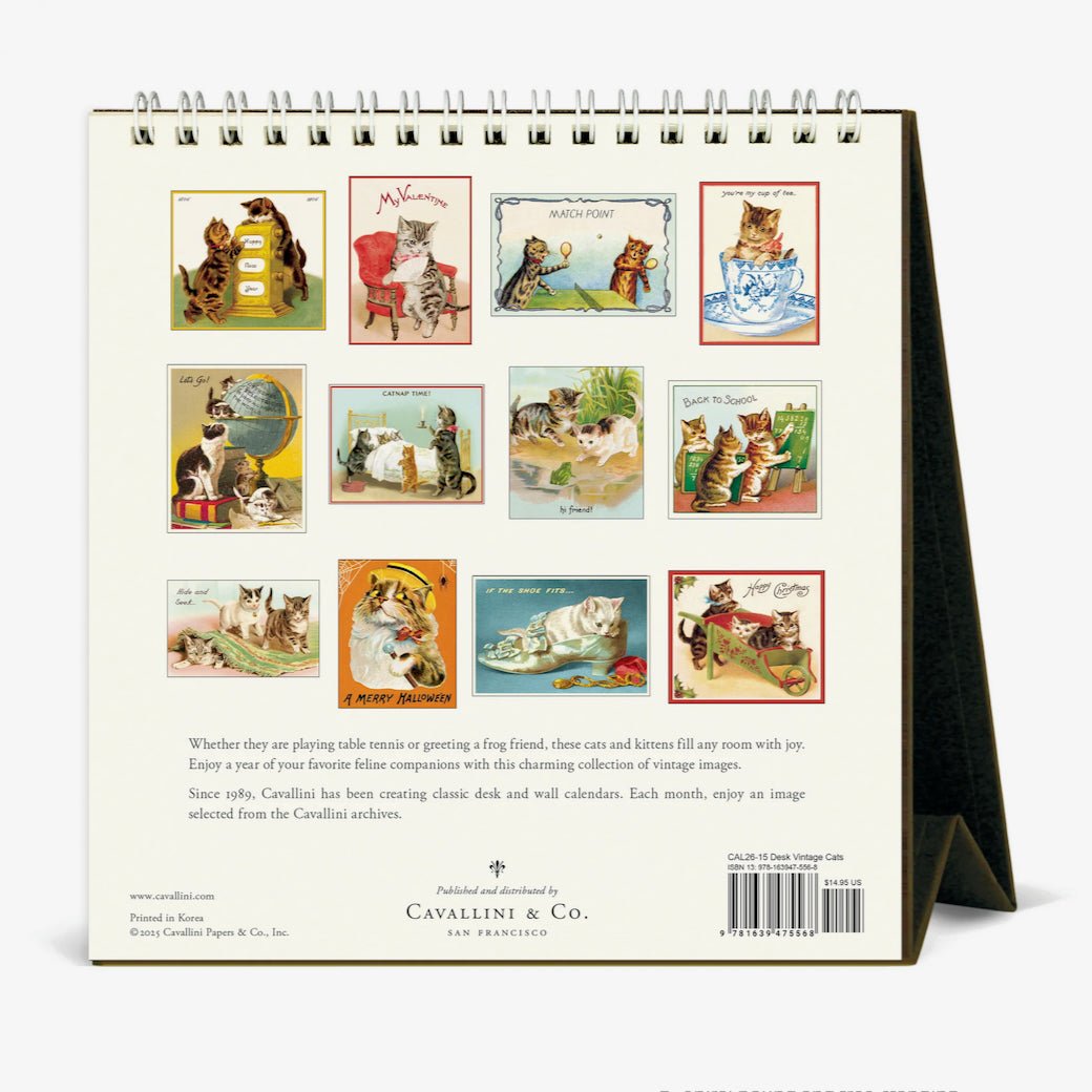 2026 Vintage Cats Desk Calendar - Marmalade Mercantile